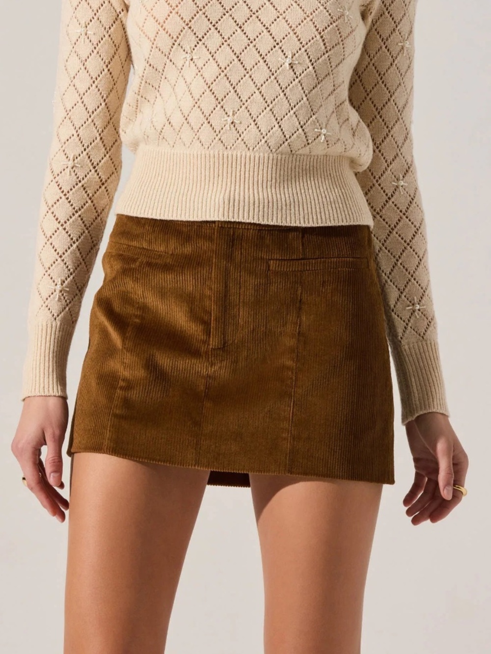 NWT ASTR - CORDUROY MINI SKIRT / CAMEL